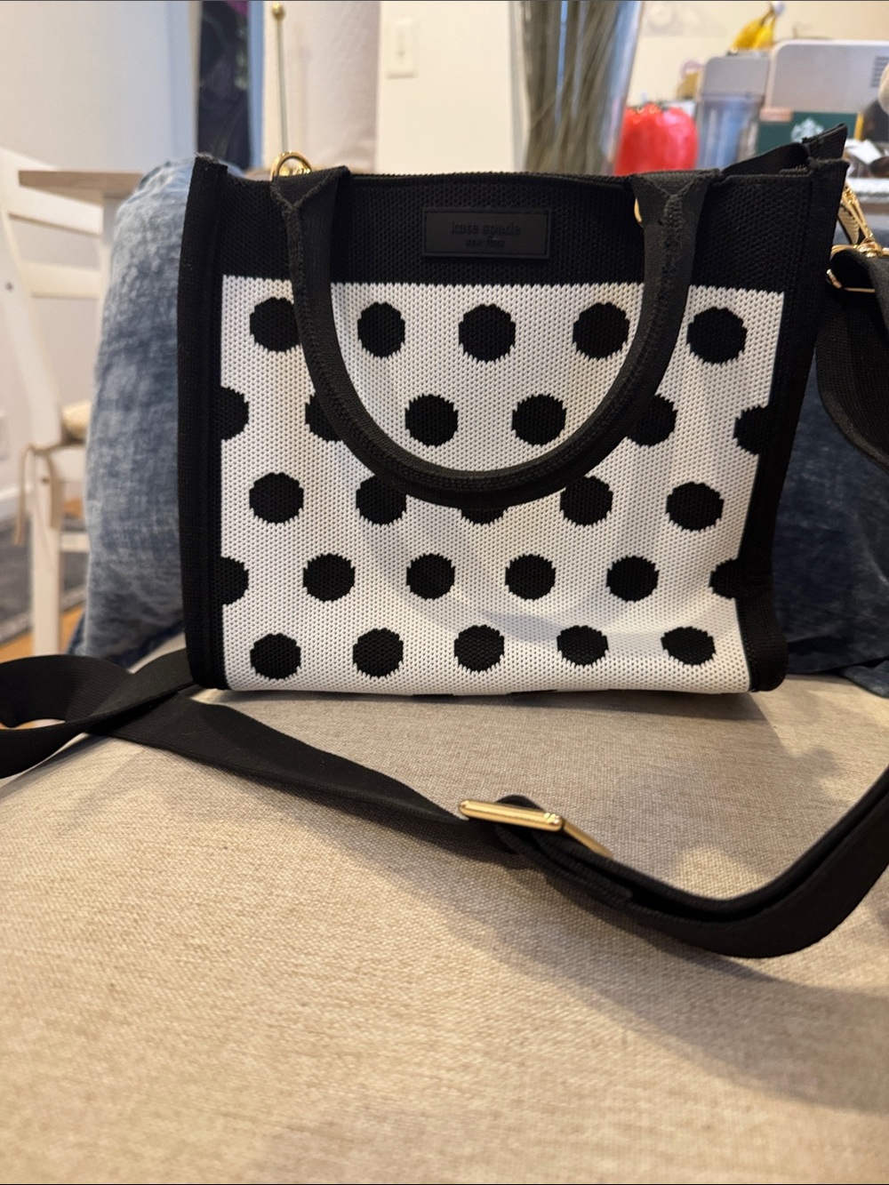 kate spade Black & White Polka Dot crossbody